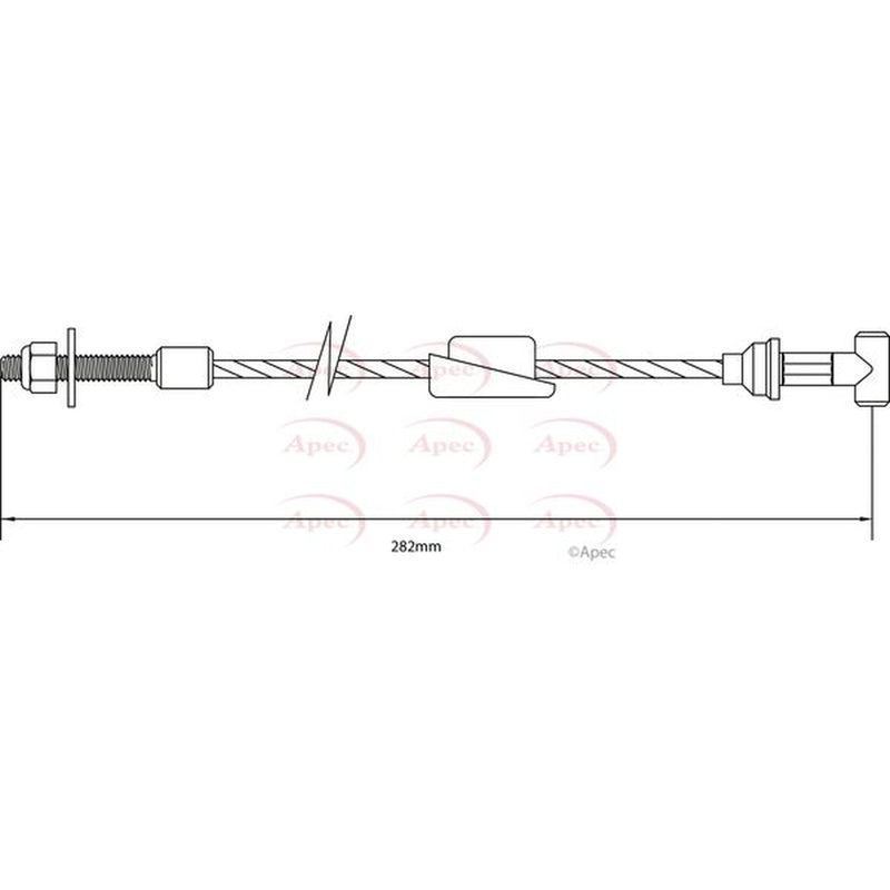 Apec Handbrake Cable Front fits Ford Escort 1995-1998 1.3