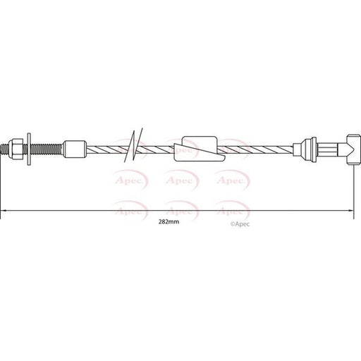 Apec Handbrake Cable Front fits Ford Escort 1995-1998 1.3