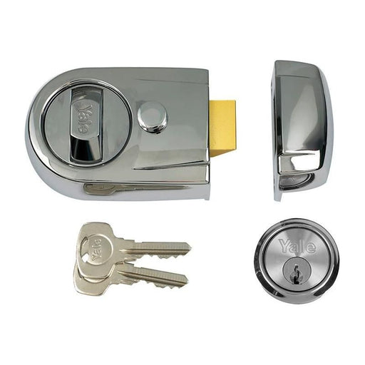Yale Locks Y3 Nightlatch Modern 60mm Backset Polished Chrome Finish Visi Yale Locks - NN4 Online