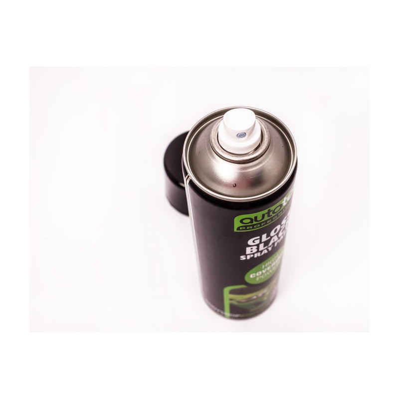 2x Autotek Professional Gloss Black 500ml Spray Paint High Coverage Autotek - Dynamic Drive