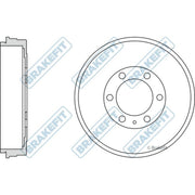 Apec Brake Drum Assembly Rear BDR9034