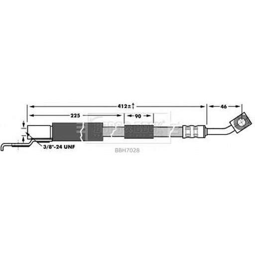 Borg & Beck Brake Hydraulic Hose Line Front Left BBH7028