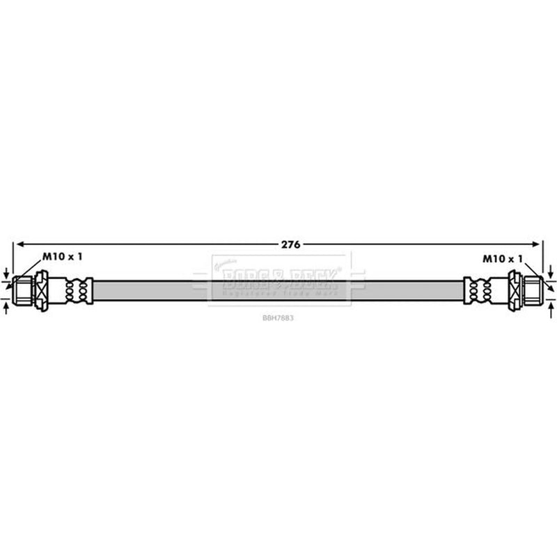 Borg & Beck Brake Hydraulic Hose Line Rear BBH7883