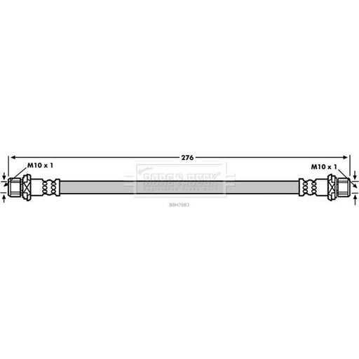 Borg & Beck Brake Hydraulic Hose Line Rear BBH7883