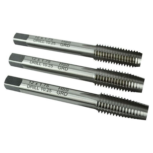 Faithfull HSS Straight Flute Tap Set M12 x 1.75, 3 Piece Faithfull - Dynamic Drive