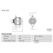 Bosch Car Alternator 12V 0 986 085 140