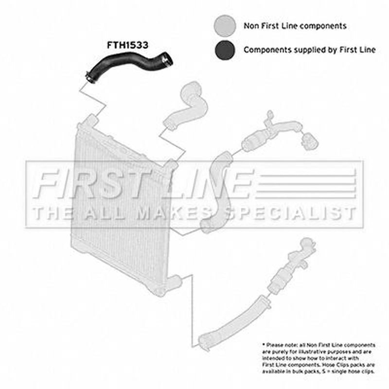 First Line Intercooler Turbo Charge Air Hose fits Land Rover Range Rover Sport I