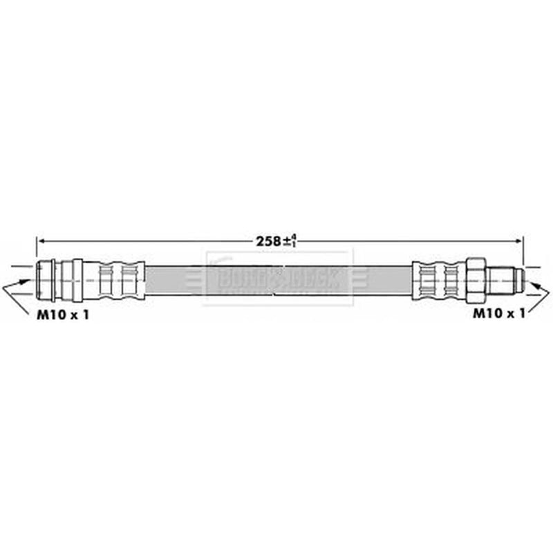 Borg & Beck Brake Hydraulic Hose Line Rear Right BBH7096
