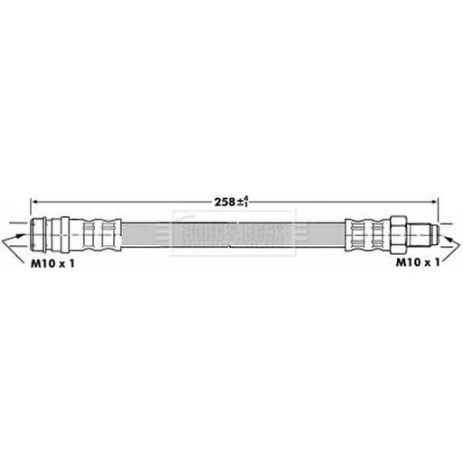 Borg & Beck Brake Hydraulic Hose Line Rear Right BBH7096