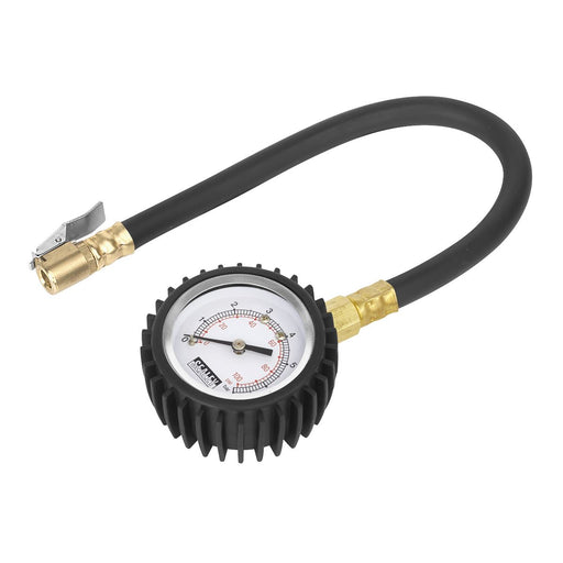 Sealey Tyre Pressure Gauge with Clip-On Chuck 0-7bar(0-100psi) TST/PG6 Sealey - Dynamic Drive
