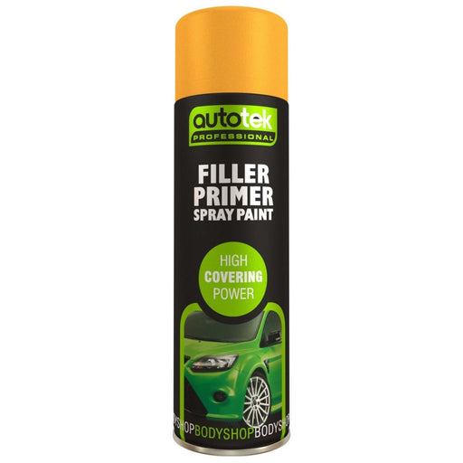 Autotek Yellow Filler Primer 500ml High Covering Spray Paint Professional - image 1