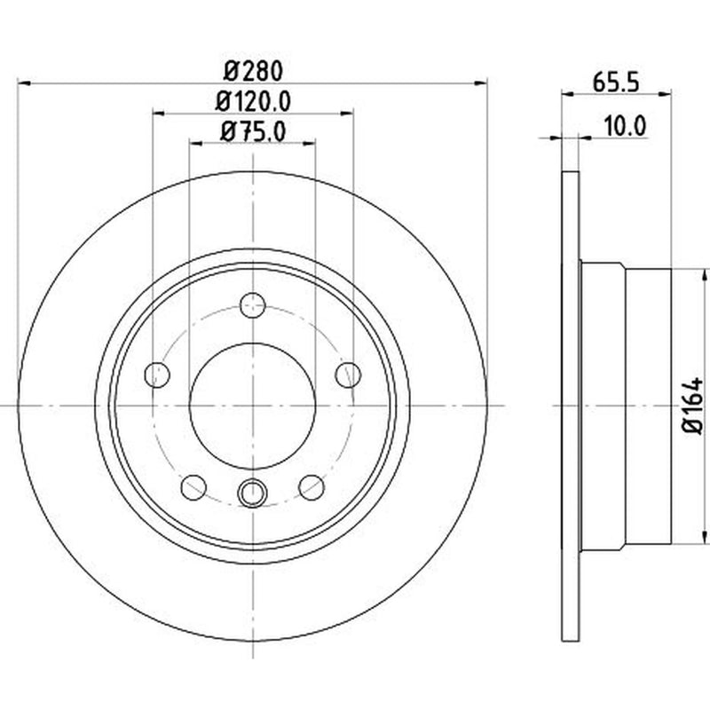 Mintex 2 x Solid Brake Discs fits BMW 1 2004-2011