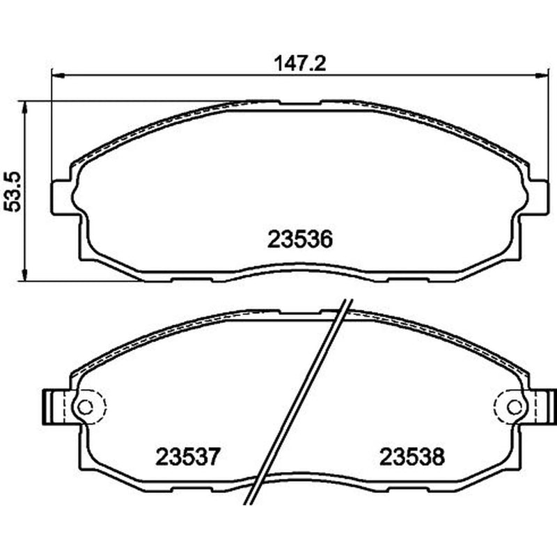 DON Front Brake Pad Set fits Hyundai H-1 2000-2007 2.4 2.5