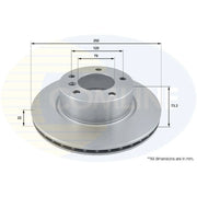 Comline Front Brake Internally Vented Discs & Pads fits BMW 1 2004-2013