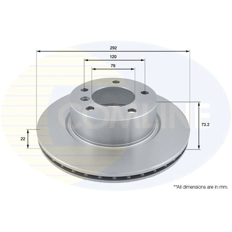 Comline Front Brake Internally Vented Discs & Pads fits BMW 1 2004-2013