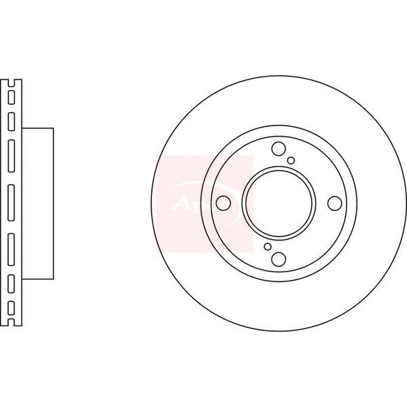Apec 2 x Vented Brake Discs fits Suzuki Celerio 2014 on 1.0