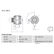 Bosch Car Alternator 12V 0 986 083 850