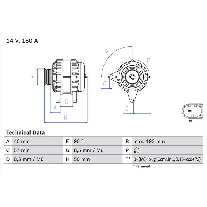 Bosch Car Alternator 12V 0 986 083 850