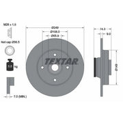 Textar 2 x Solid Rear Brake Discs 92194103-x2