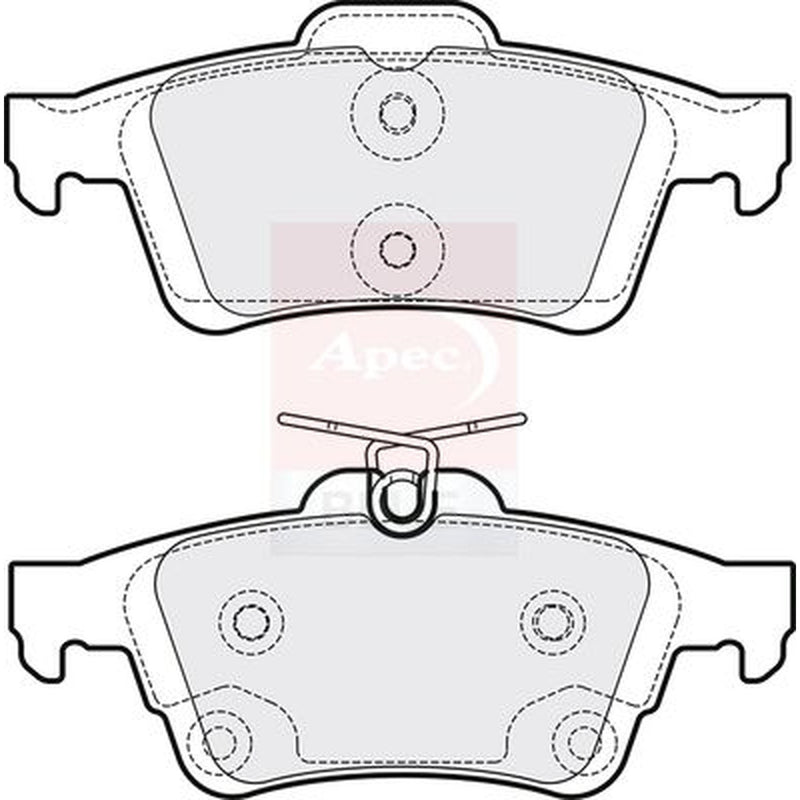Apec Rear Brake Pad Set fits Ford C-Max II 2010-2019 1.0 1.5 1.6 2.0