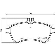 DON Front Brake Pad Set fits Mercedes-Benz C-Class 2007-2014