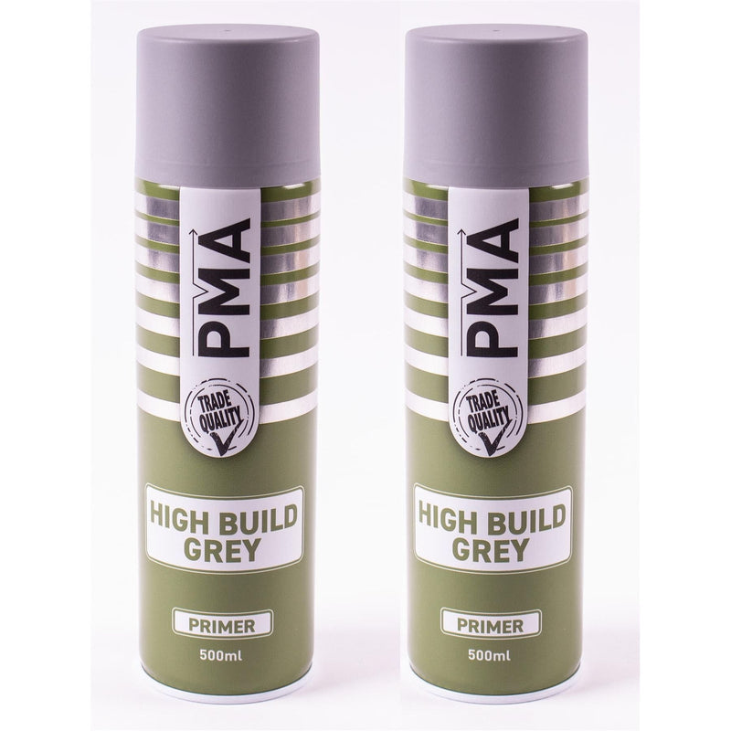 2x High Build Primer - 500ml Spray On Paint - Autotek Grey Aerosol High Coverage Autotek - NN4 Online 