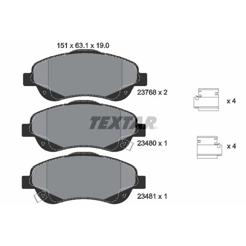 Textar Front Brake Pad Set 2376802
