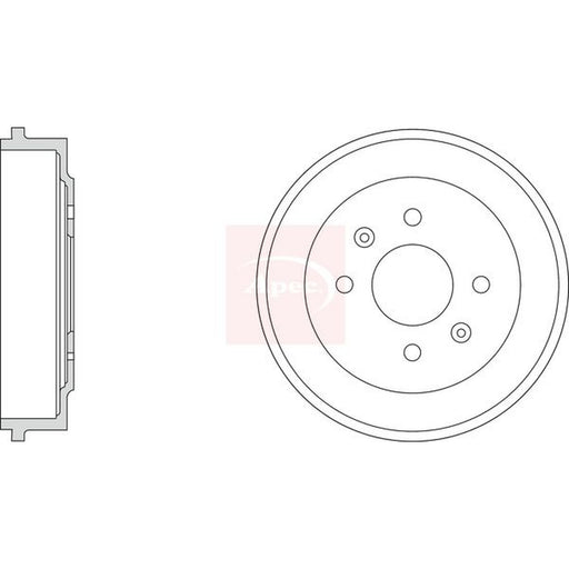 Apec Brake Drum Assembly Rear fits Opel Karl 2015-2019 1.0