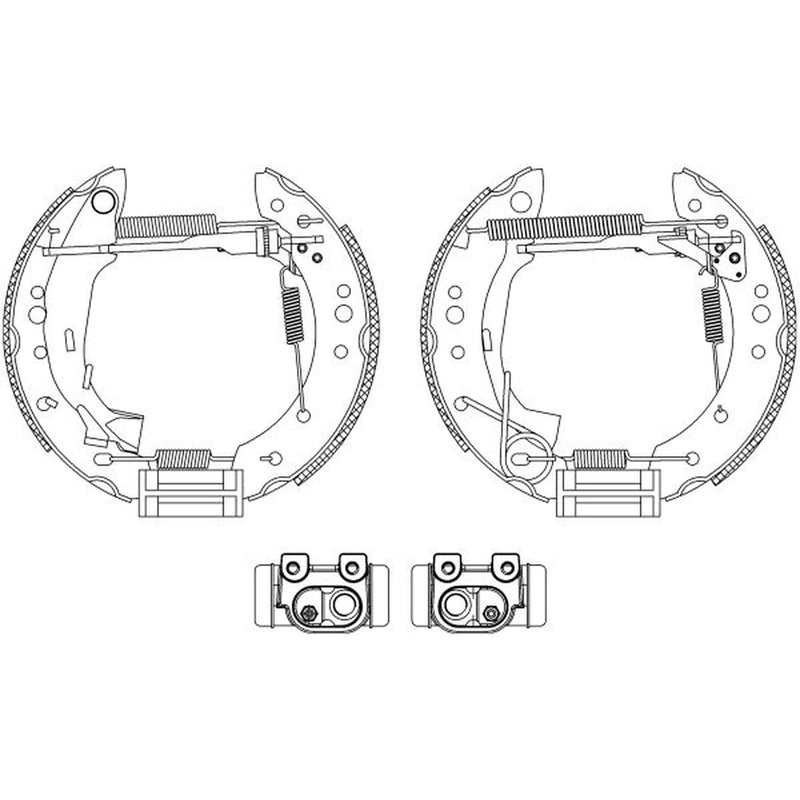 Mintex Brake Shoe Set Axle Kit fits Citroën C2 2003-2012 1.1 1.4