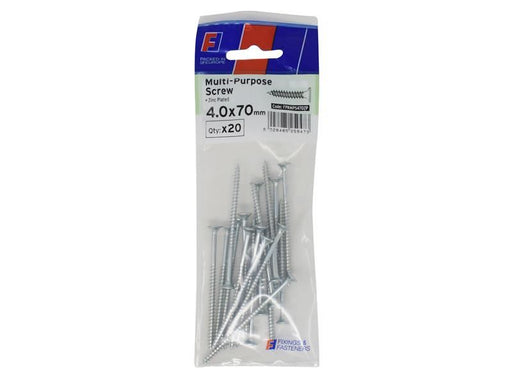 ForgeFix Multi-Purpose Pozi Screw CSK ST ZP 4.0 x 70mm ForgePack 20 ForgeFix - NN4 Online