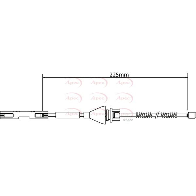 Apec Handbrake Cable Left Rear fits Ford Focus II 2004-2012 1.4 1.6 1.8 2.0 2.5