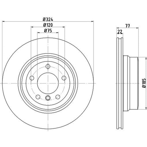 Mintex 2 x Internally Vented Brake Discs fits BMW 1 2007-2013