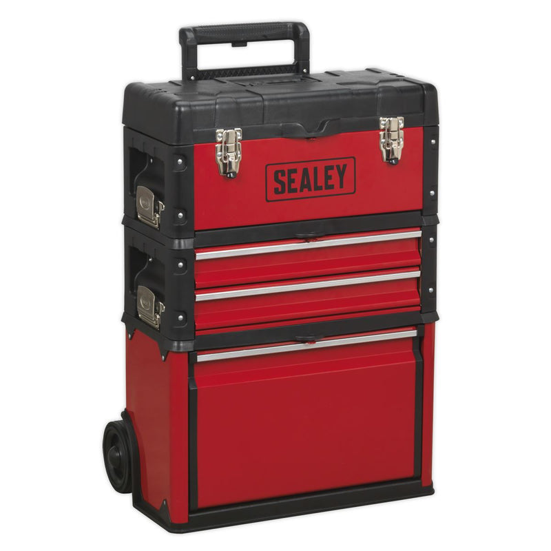 Sealey Mobile Steel/Composite Toolbox 3 Compartment AP548 Sealey - Dynamic Drive