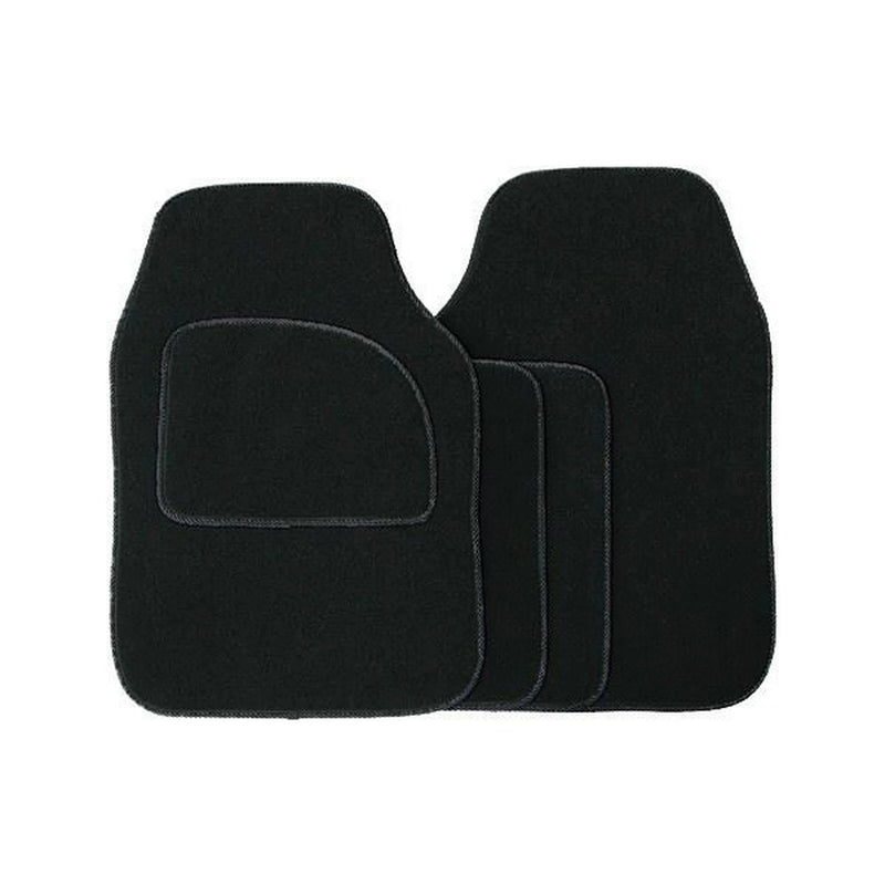 Streetwize Standard Universal Mat Set - Velour - Black/Black Binding - 4 Piece