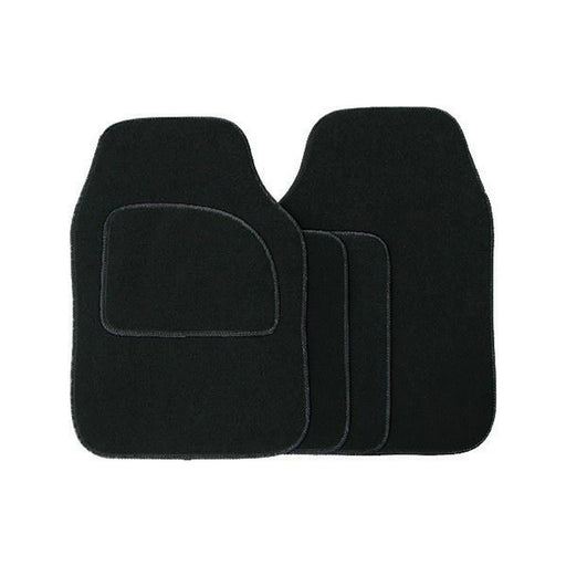 Streetwize Standard Universal Mat Set - Velour - Black/Black Binding - 4 Piece