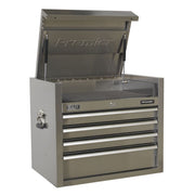 Sealey Top Chest 4 Drawer 675mm Stainless Steel Heavy Duty Tool Storage Box Sealey  - Dynamic Drive
