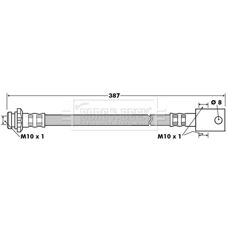 Borg & Beck Brake Hydraulic Hose Line Front BBH7510