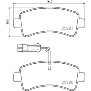 Brembo 4 x Rear Brake Pad Set fits Citroën Relay III 2015-2023 2.0 2.2