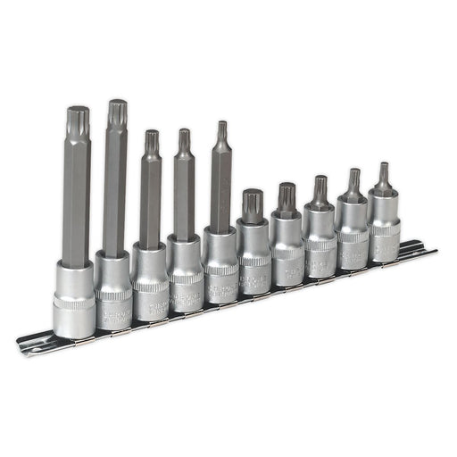 Sealey Spline Socket Bit Set 10pc 1/2"Sq Drive AK6215 Sealey - Dynamic Drive