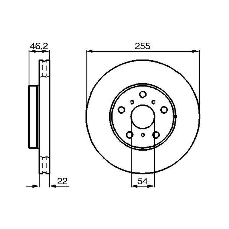 Bosch 2 x Internally Vented Brake Discs fits Toyota Celica 1989-1994 1.6 2.0