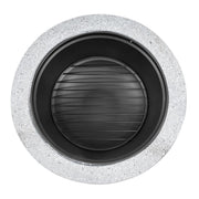 Dellonda Round MgO Fire Pit with BBQ Grill Ø75cm Safety Mesh Screen - Light Grey Dellonda - Dynamic Drive