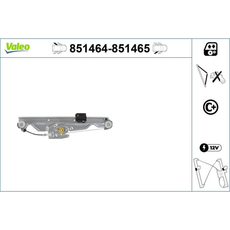 Valeo Electric Window Regulator Lifter Left Rear 851464