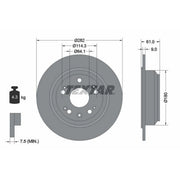 Textar 2 x Solid Rear Brake Discs 92165803-x2