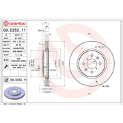 Brembo 2 x Internally Vented Brake Discs fits Suzuki Swift III 2010-2017 1.2 1.3