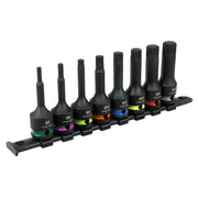 Sealey Premier Premier Spline Impact Socket Bit Set 1/2"Sq Drive 8pc AK56004 Sealey Premier - Dynamic Drive