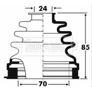 Borg & Beck Drive Shaft Bellow Kit transmission sided BCB2881
