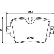 Mintex Rear Brake Pad Set fits Jaguar F-Type 2012-2017 2.0 3.0 5.0