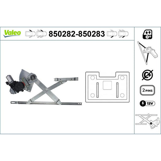 Valeo Electric Window Regulator Lifter Right Front 850283
