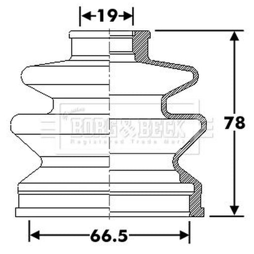 Borg & Beck Drive Shaft Bellow Kit Wheel Side BCB6289