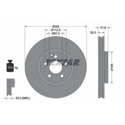 Textar 2 x Perforated Front Brake Discs 92277705-x2